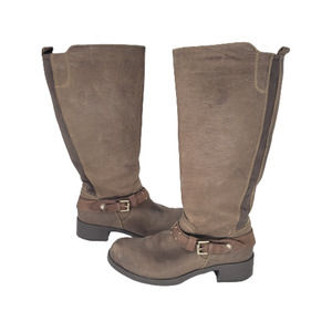 Earth Big Sky 8 Boots Charcoal Brown Fur Lined